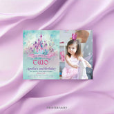 Princess Castle Second Birthday Invitation with Photo, Editable (Digital Download)