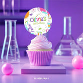 Editable Science Birthday Party Toppers, Favor Tags (Digital Download)