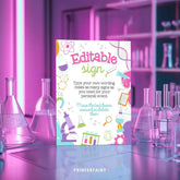 Science Birthday Party Sign, Editable Printable Decor