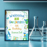 Editable Science Birthday Welcome Sign, Lab Theme (Digital Download)