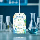 Science Birthday Party Favor Tags, Editable Thank You (Digital Download)