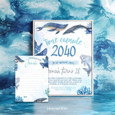 Whales Birthday Time Capsule Sign, Ocean Party (Download Printable)