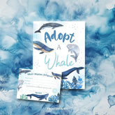 Whale Adoption Sign and Certificate, Under the Sea Party (Printable Download)