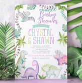 Dinosaur Girl Baby Shower Invitation, Editable (Instant Download)