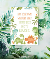Editable Dinosaur Birthday Sign, Party Decorations (Instant Download)