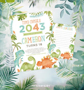 Dinosaur Time Capsule Sign, First Birthday (EDITABLE, INSTANT DOWNLOAD)
