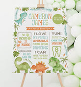 Dinosaur Birthday Milestones Board, Editable Sign (Digital Download)