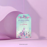 Princess Castle Birthday Favor Tags, Editable Template (Digital Download)
