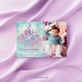 Princess Castle First Birthday Invitation with Photo (Download)