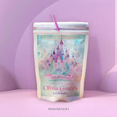 Princess Castle Birthday Drink Pouch Label, Editable Party Decoration (Instant Download)