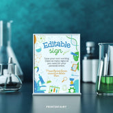 Editable Science Birthday Party Sign (Digital Download)