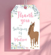Floral Horse Party Favor Tags, Western Cowgirl Birthday (Instant Download)