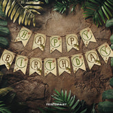 Dinosaur Birthday Party Banner, Editable Bunting Garland (Instant Download)