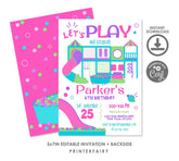 Playground Editable Invitation Template, Bounce Indoor Playground Birthday Party, Instant Download