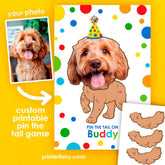 Personalized Dog Pin the Tail Game, Pet Birthday Party (Printable Poster)
