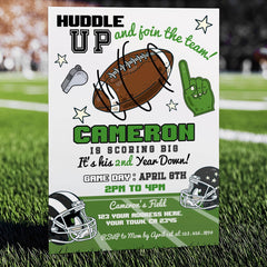 Football 2nd Birthday Party Invitation, Editable Template (Instant Download)