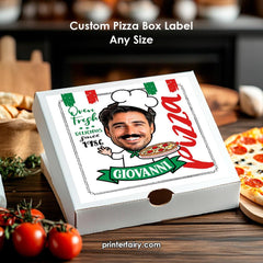 Personalized Pizza Party Label, Custom Pizza Box (Digital Printable)