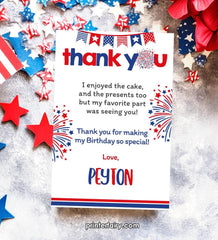 4th of July Thank You Cards, Editable Patriotic Notes (Digital Invite)