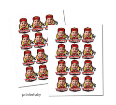 Personalized Racing Birthday Party Toppers or Stickers (Digital Download)