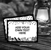 Camping Food Tents, Happy Camper Birthday, Editable Place Cards (Instant Download)