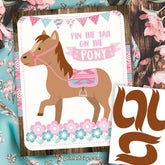 Pin the Tail on the Pony Party Game, Cowgirl Birthday (Instant Download)