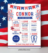Editable 4th of July Birthday Milestones Board (Instant Download)