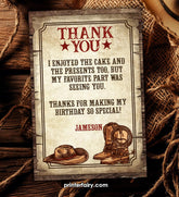Editable Western Cowboy Thank You Cards (Digital Download)