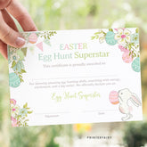 Editable Easter Egg Hunt Certificate, Printable Award (Instant Download)