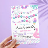 Pool Party Era Editable Invitation Template, Pool Party Birthday Invitation, Instant Download