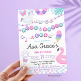 Pool Party Era Editable Invitation Template, Pool Party Birthday Invitation, Instant Download