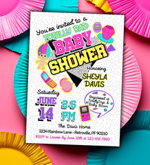 90s Baby Shower Invitation, Nostalgia Theme (Digital or Printable)