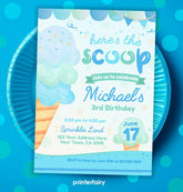 Ice Cream Birthday Party Invitation, Editable Digital Invite (Instant Download)