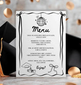Graduation Party Menu Template, Editable Food Table Sign (Digital Download)