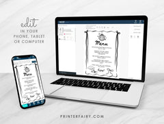 Graduation Party Menu Template, Editable Food Table Sign (Digital Download)
