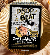 Personalized Hip Hop Birthday Photo Invitation, Graffiti Dance Party (Digital)