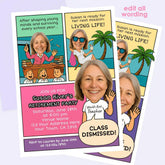 Comic Teacher Retirement Party Invitation, Photo Template (Instant Download)