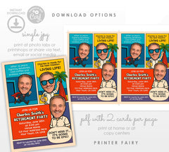 Comic Book Retirement Party Invitation, Photo Template (Digital Download)
