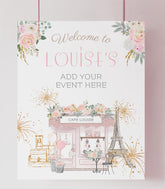 Paris Brunch Welcome Sign Editable Template Patisserie Tea Party Sign, Instant Download