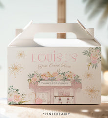 Paris Party Favor Editable Gable Box Label Template, Instant Download