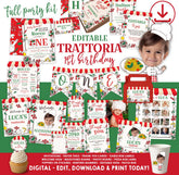 Little Meatball 1st Birthday Party Kit, Italian Theme (Editable, Instant Download)