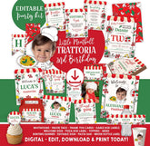 Little Meatball 2nd Birthday Party Kit, Italian Pizza (Editable Template)