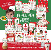 Italian Trattoria Birthday Party Kit, Editable Template (Instant Download)