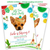 Cinco de Mayo Dog Birthday Invitation, Editable Fiesta Invite (Digital Download)