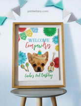 Cinco de Mayo Dog Birthday Welcome Sign, Photo Template (Digital Download)
