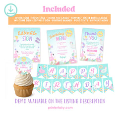 Pool Party Birthday Kit, Editable Summer Printables (Instant Download)