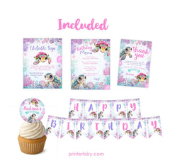 Sea Turtle Birthday Party Editable Bundle (Digital Download)