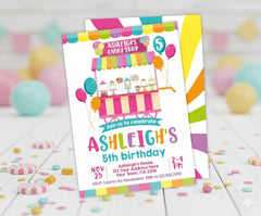 Editable Candy Shop Birthday Invitation, Sweet Party (Instant Download)