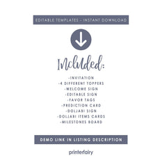 Doljabi Girl Party Bundle, Korean Doljanchi Printables, Instant Download