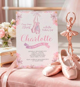 Ballerina Birthday Invitation Editable Template, Instant Download