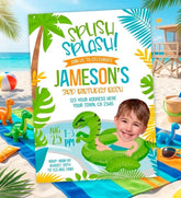 Dinosaur Pool Party Personalized Birthday Invitation for any Age, Personalized Digital Design